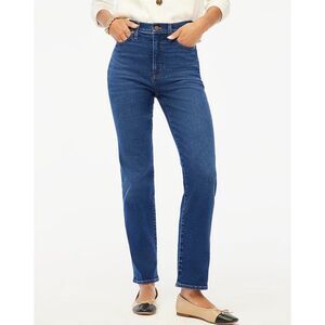 J.Crew Women's High-Rise Stovepipe‎ Straight Jeans Denim Blue Stretch Size 26p